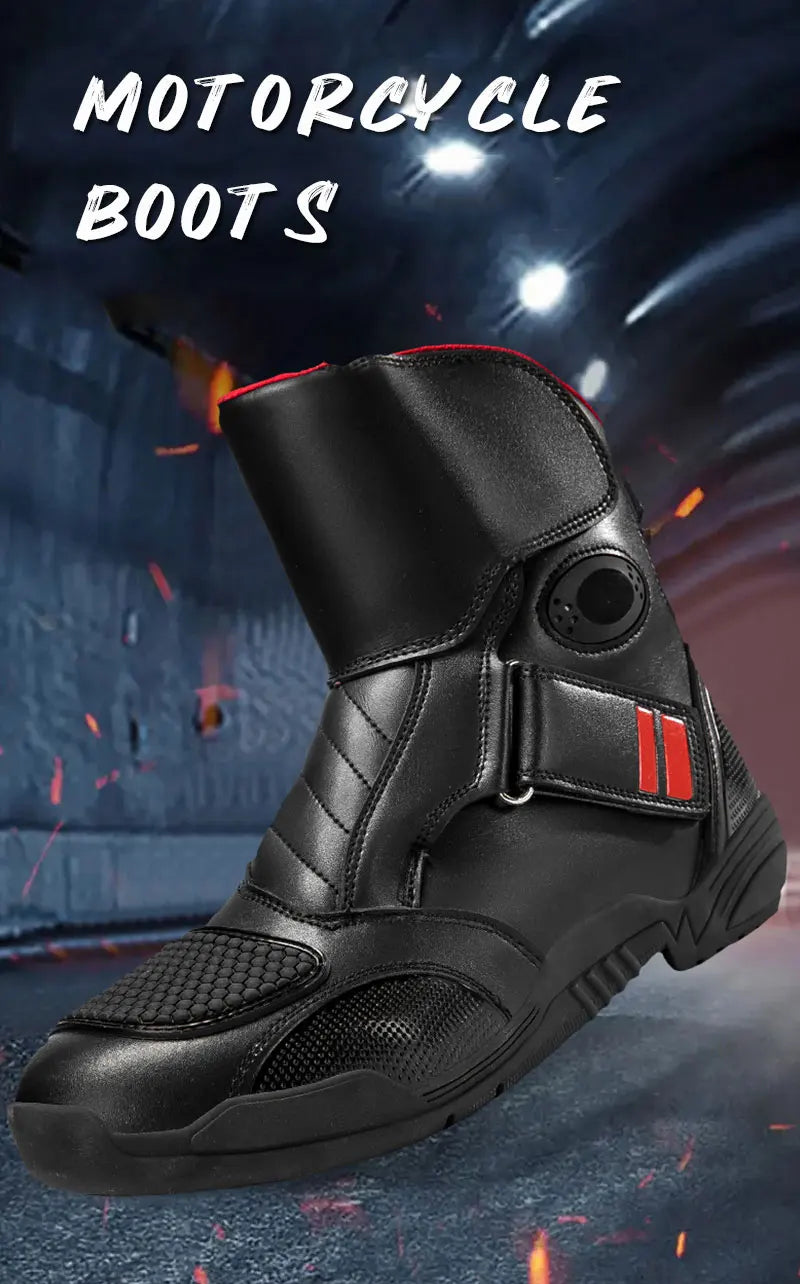 New Motorcycle Boots Men Waterproof Motocross Riding Boot Men's Motorbike Shoes Breathable Anti-slip Motos Protective Boots