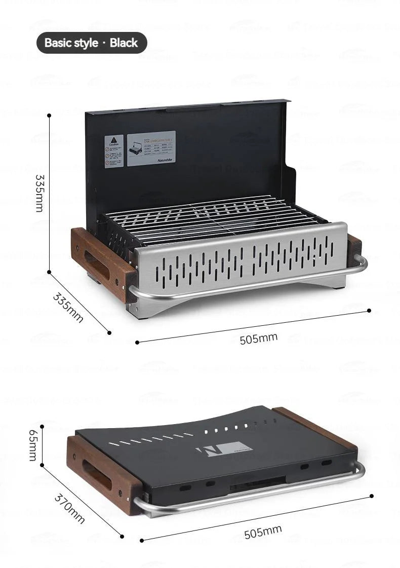 Naturehike Upgrade Barbecue Grill Lightweight Folding Portable Charcoal Burner Camping Outdoor Picnic Tabletop Cooking Stove Box
