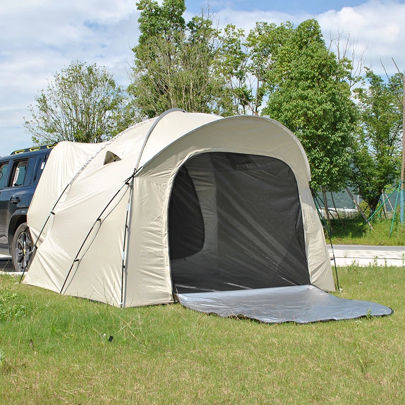 3-4 Person SUV Camping Tent PU4000 Waterproof with Mesh Bug Door, Cross-Ventilated Quick-Pitch Design, Built-In Floor