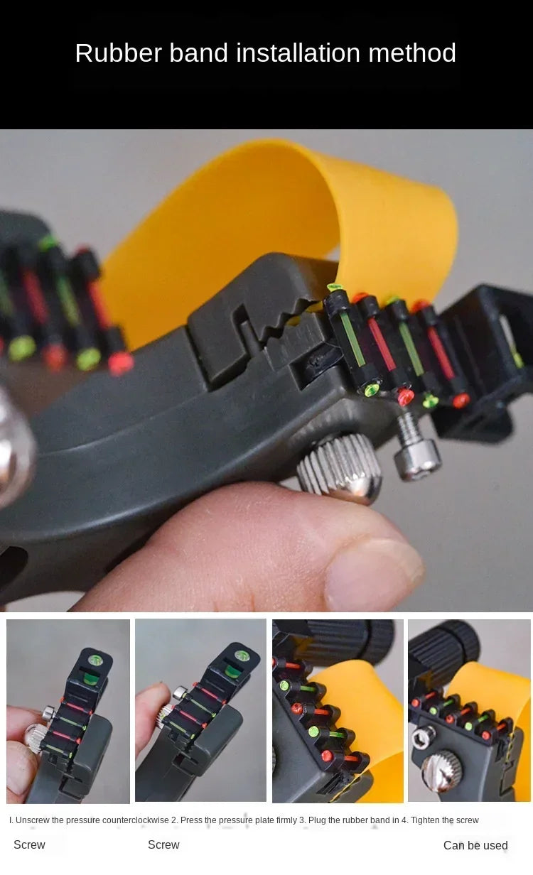 High Quality Outdoor Hunting Shooting Alloy Slingshot with Quality Rubber Band Professional Shooting Game Catapult Tirachinas