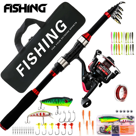 A complete set of ultra-light and ultra-hard carbon lure fishing rod casting gear