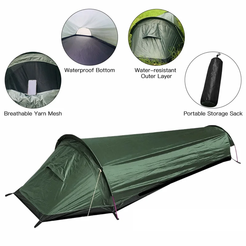 B48B-Urltra-Light Outdoor Equipment Wild Camping Sleeping Bag Tent Single Person Hiking Camping Backpacking Tent Waterproof