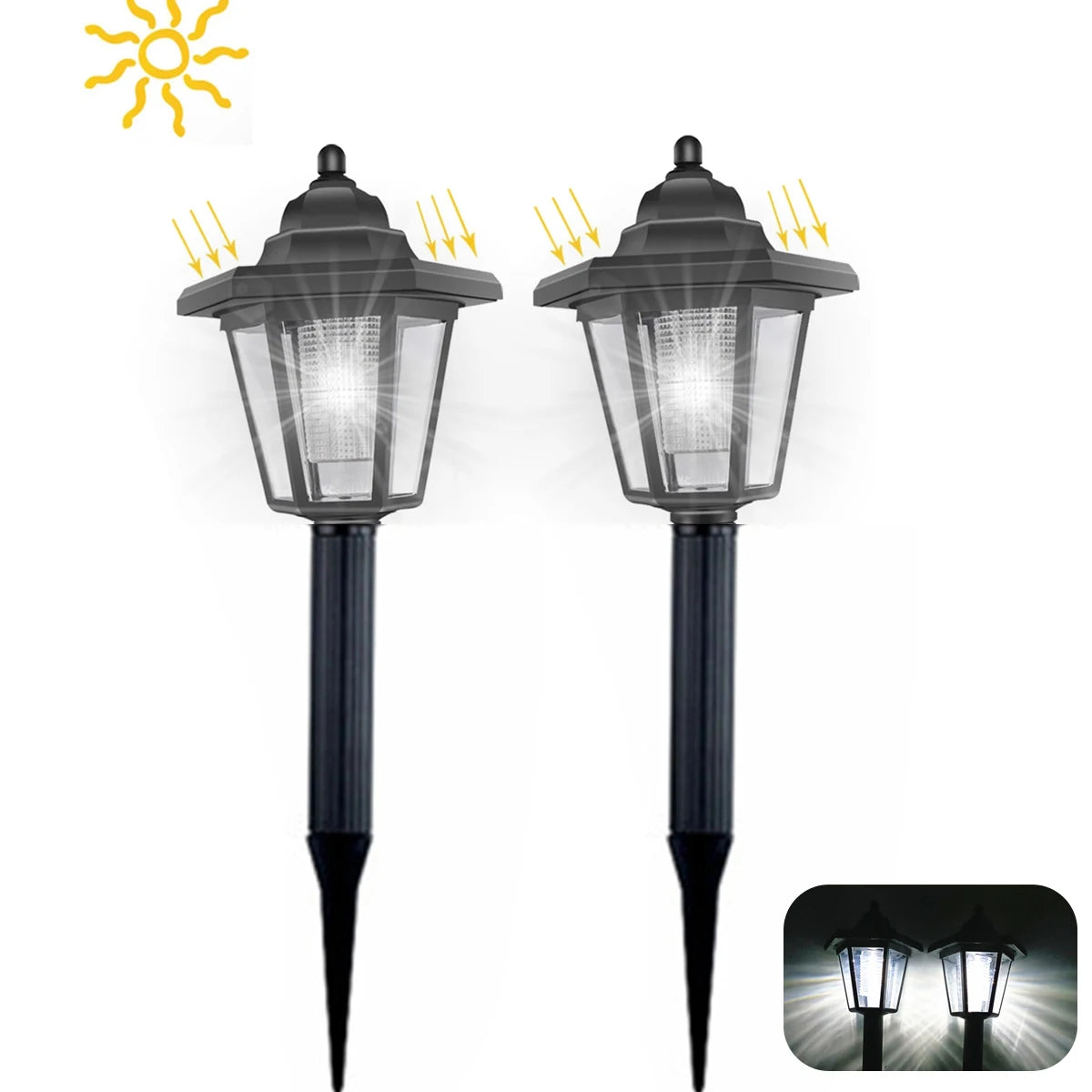 Outdoor Solar Lamps Retro Garden Lights Waterproof Lawn Lamp Solar LED Wall Lamp Corridor Light Yard Decoration Sun Panels Light