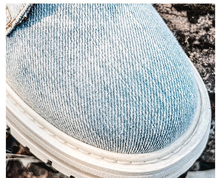 Retro Ankle Boots for Women's Lace Up Thick Sole Shoes Female Round Toe Short Boots Work Dress Western Denim Boots Shoes women