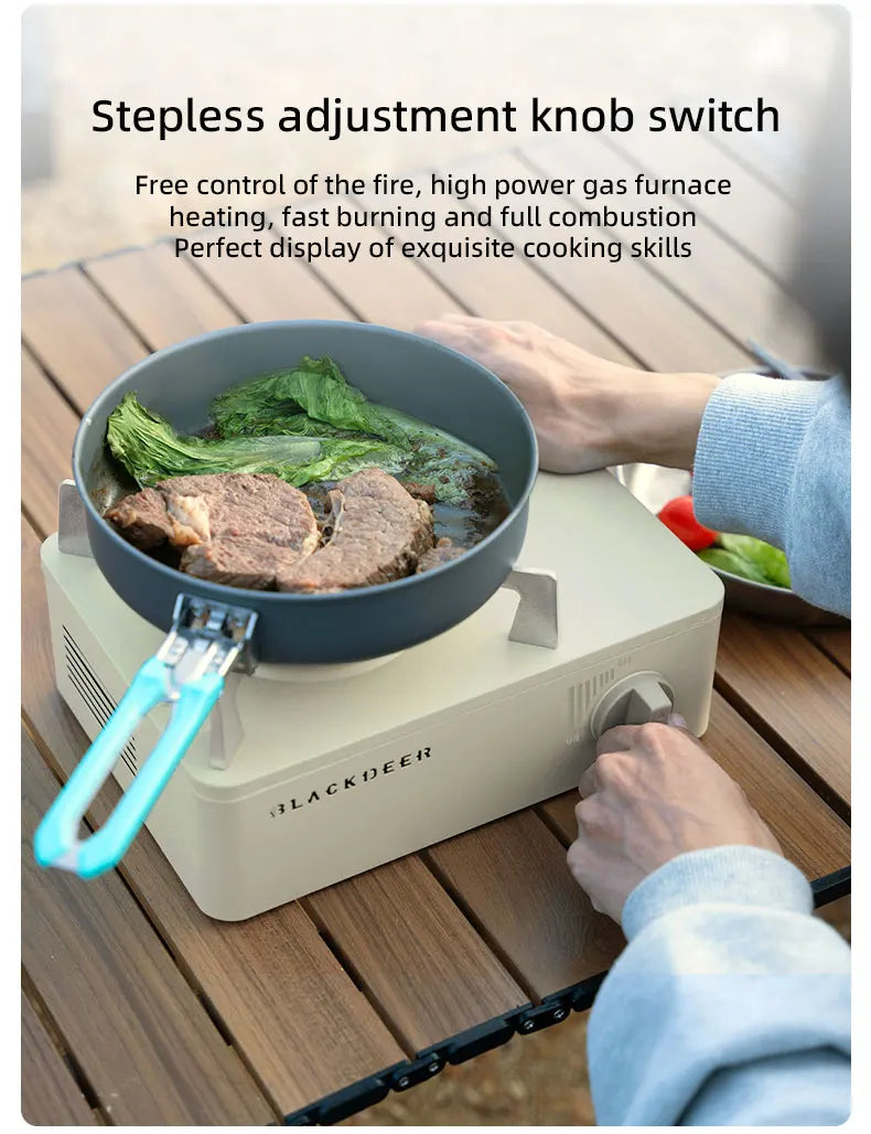 BLACKDEER Outdoor Cassette Barbecue Grill Camping Picnic Gas Heating Stove Oven Furnace Cooktop Roasting Plate Pan BBQ Burner