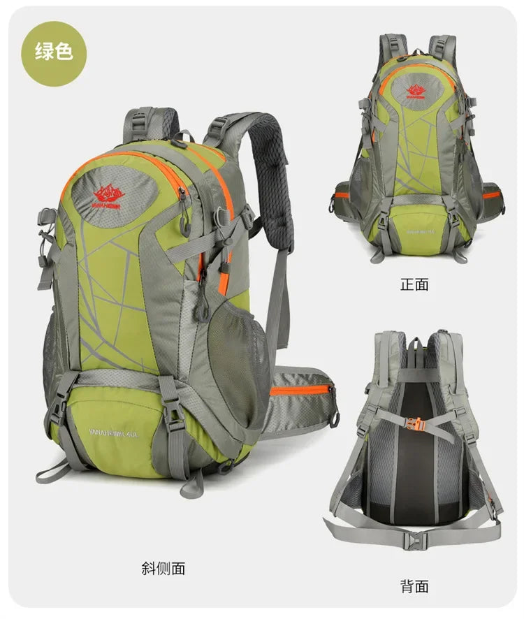 Mountaineering backpack 40 liters men's and women's outdoor sports bag waterproof camping hiking rain