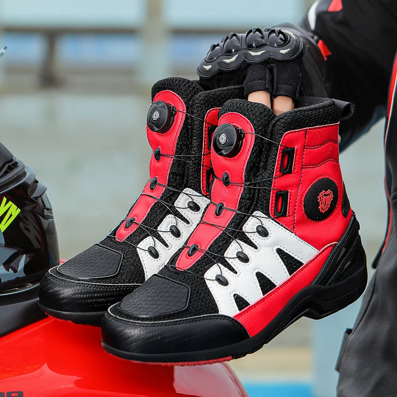Motorcycle Shoes Riding Men Boots Motorcycle Casual Shoes Microfiber Waterproof Anti-slip Outdoors Travel Equipment Sneakers