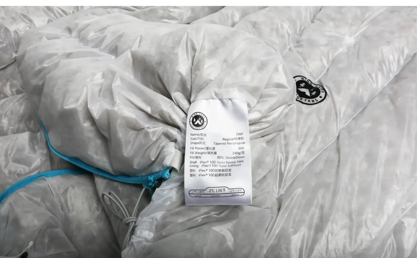 AEGISMAX Wind Hard Tiny Goose Down Sleeping Bag, Ultralight Wearable Quilt for Outdoor Camping, Hiking, Backpacking, Gray,800FP