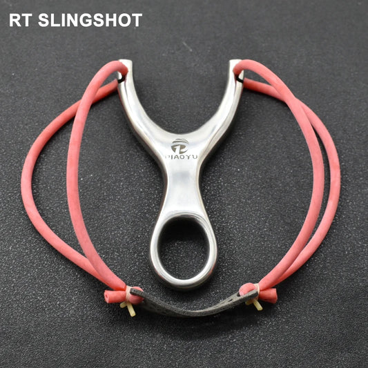 Stainless Steel Slingshot Metal Slingshot Catapult Powerful Hunting Equipment Portable Shooting Leisure Toy With Rubber Band