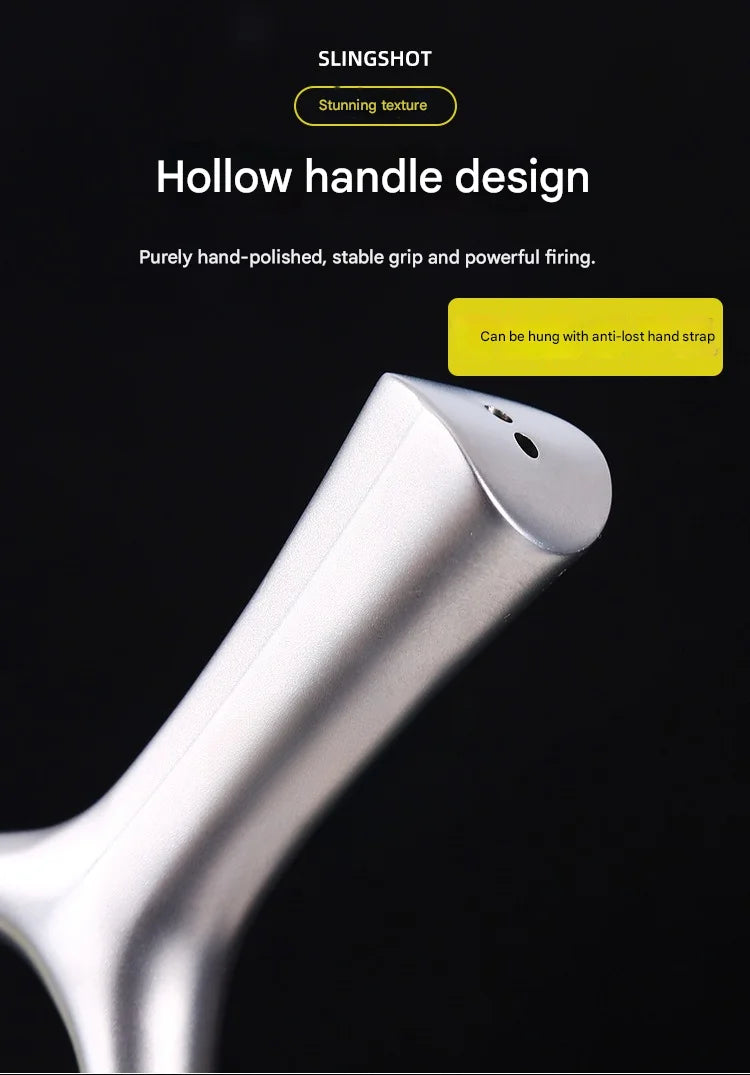 High Quality Hunting Stainless Steel Slingshot With Flat Rubber Band Outdoor Sports Hunting Shooting Catapult Accessories