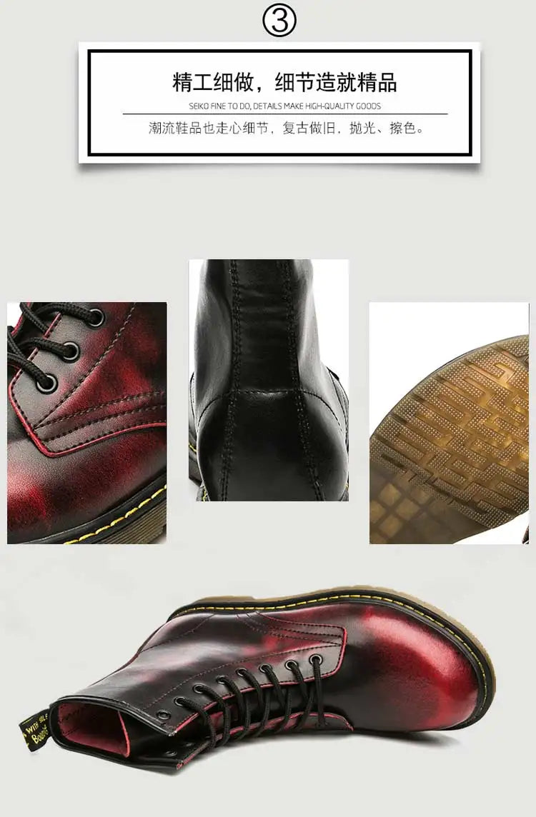 Fashion Men's Boots British Style High Top Casual Sneakers Men Luxury Designer Work Shoes Outdoor Anti slip Motorcycle Boots Mal