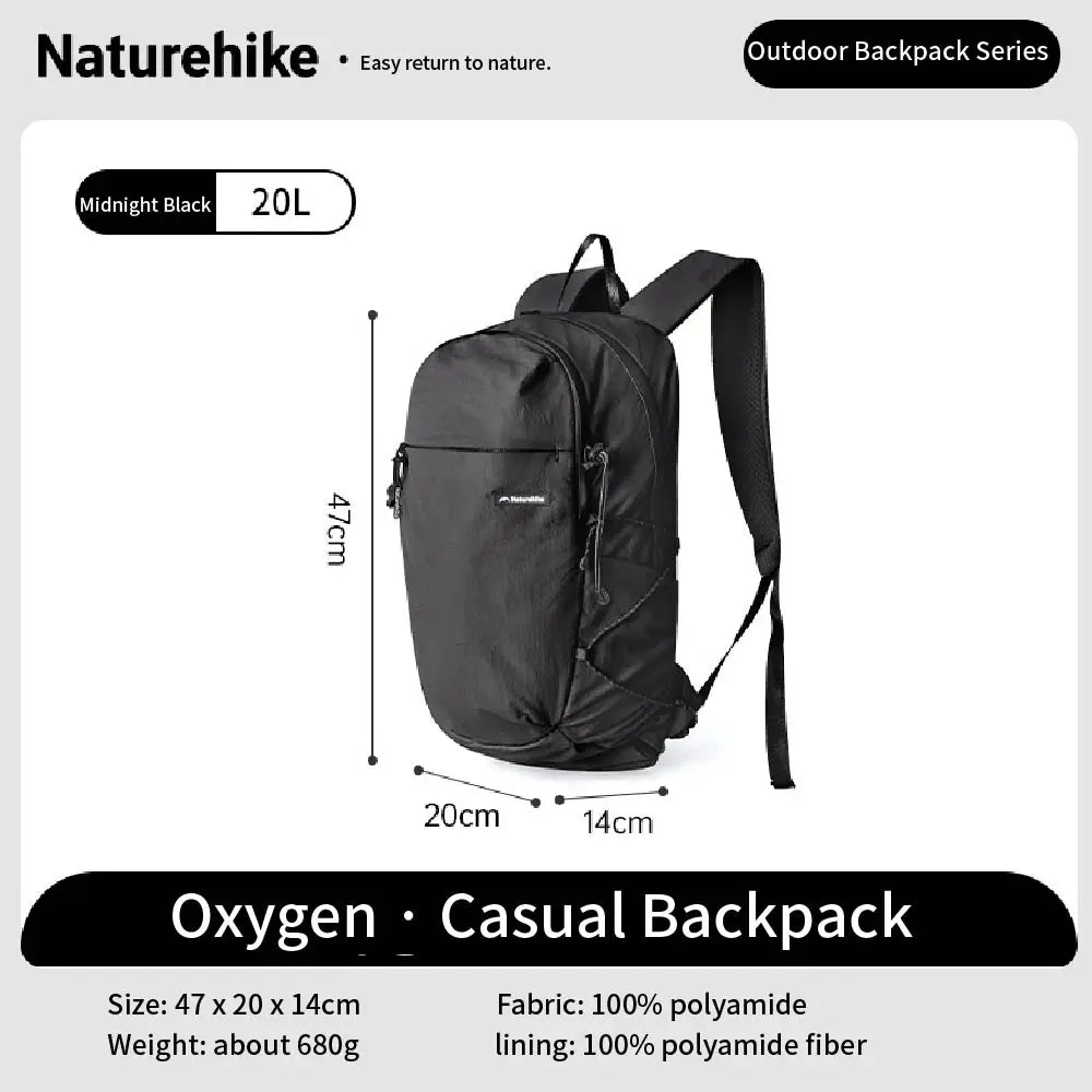 Naturehike Ultra-light Outdoor Hiking Backpack, 20 Liters Waterproof and Breathable, Suitable for Outdoor Camping Trips.