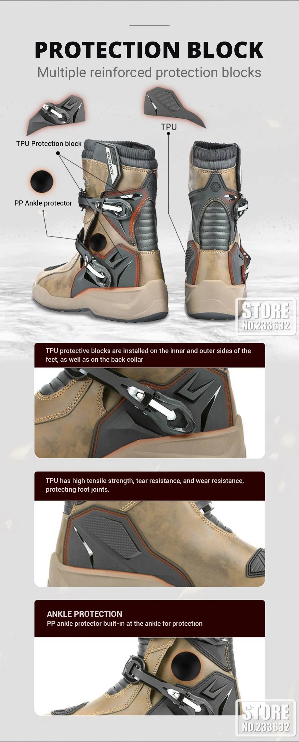 Scoyco Motocross Boots Waterproof Botas De Moto Anti-fall Botas Moto Hombre Motorcycle Shoes Riding Boots