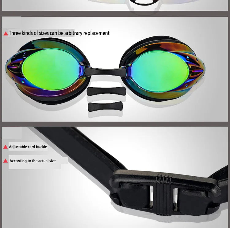 Adult Swimming Glasses Cool Comfortable Professional Competition Swim Goggles Colorful Electroplated Swimming Mirror