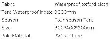 Inflatable Camping Tent for Family, PVC Skylight Air Tube, Camp Base Tents, 12 Square Meters, Large Space, 5-8 Person