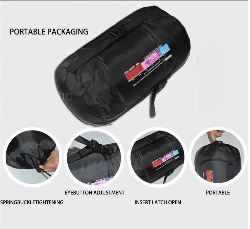 Mummy Checkered Sleeping Bag Very Warm White Goose Down Filling Suitable for Adults Winter Warm Camping Travel Hiking