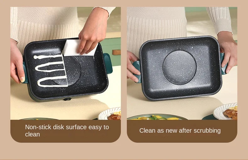 Multifunctional Electric BBQ Grill 26cm Square Mini Electric Baking Tray Pancake Steak Electric Wok  Kitchen Fry Pan Baking Tray