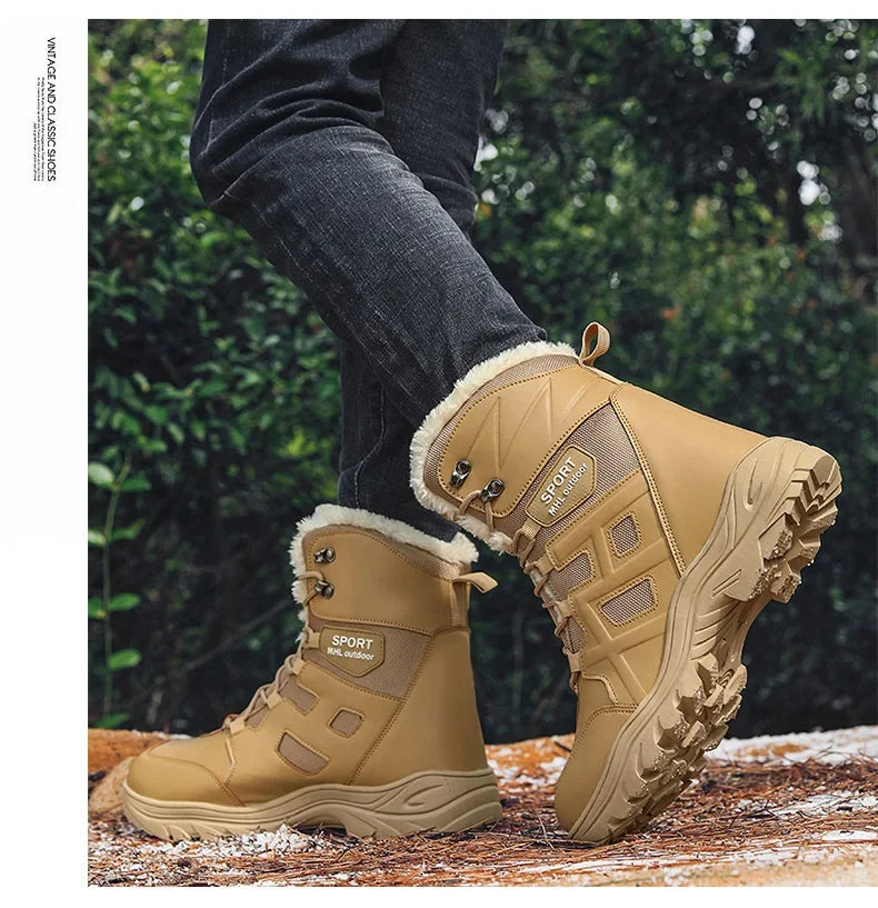 Winter High Top Outdoor Couple Hiking Boots Anti-fall Motocross Rider Boots BootPlus Size Mens Motorcycle Shoes