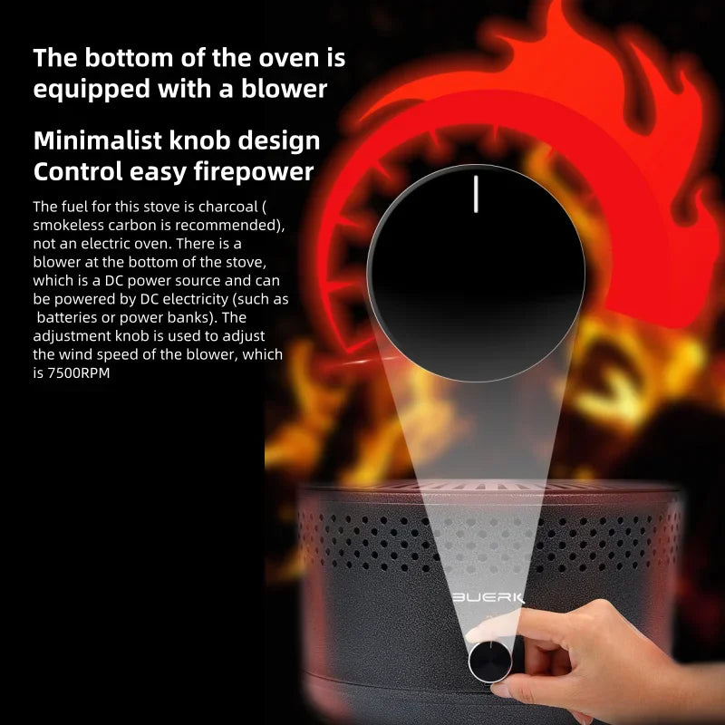 Outdoor BBQ Barbecue Stove Household Charcoal Barbecue Stove Multifunctional Portable Mini Stainless Steel Adjustable Firepower