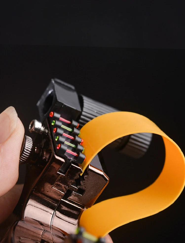 Laser Aiming Resin Slingshot with Flat Rubber Band Set Catapult Outdoor Professional Hunting Shooting Sling Fishing Accessories