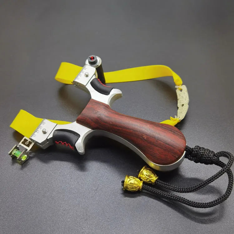 Laser Aiming Slingshot Bow High Quality Precision Flat Rubber Band Slingshot Adult Outdoor Sport Competitive Powerful Catapult