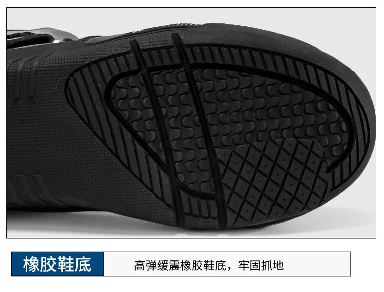 Motorcycle Boots Waterproof Leather Motorbike Protective Boots Motocross Riders Gear Men Women Moto Cycling Shoes Non-slip