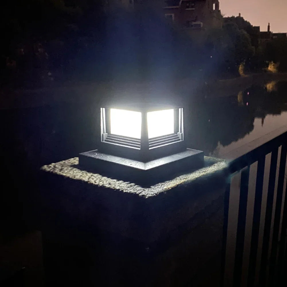 Waterproof Led Light Fence Lamp Solar Panel Pipe Garden Street Solar Powered Landscape Lamp Light Hot Solar Pillar Post Cap New