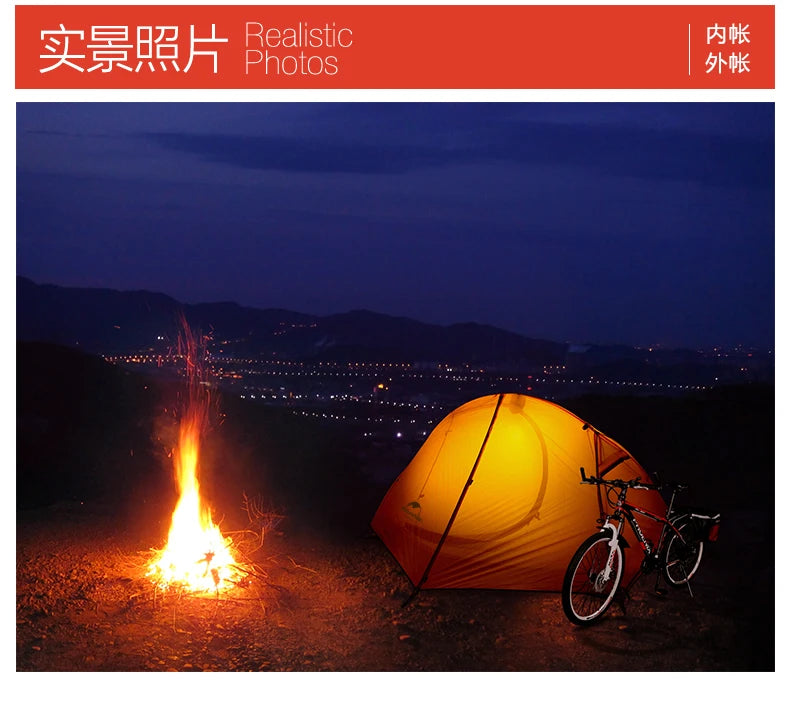 Naturehike Cycling Tent 1 Person Ultralight Backpacking Tent Outdoor Double Layer Fishing Beach Travel Hiking Camping Tent