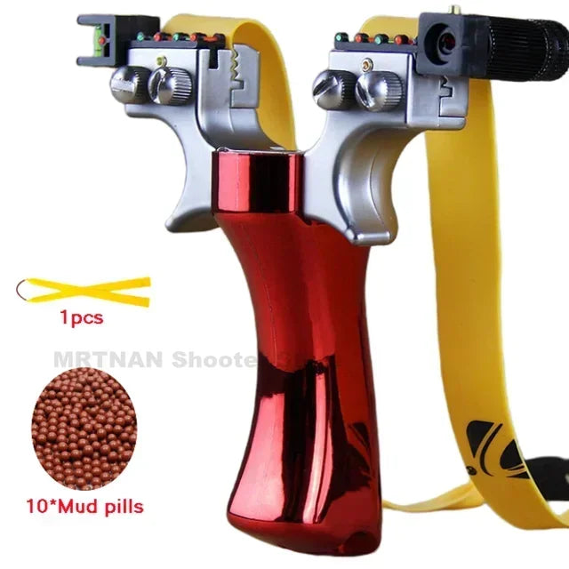 Powerful Laser Slingsshot Upgrade Outdoor Shooting Catapult Double Screw Quick Pressure Rubber Band Hunting Slingshot