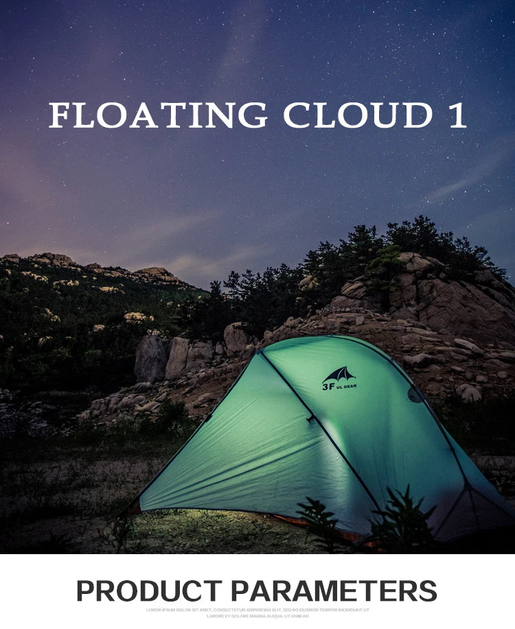 3F UL Gear Floating Cloud 1 Ultralight 3 4 Season Outdoor Camping Tent Waterproof Windproof Hiking Double Layer Tents