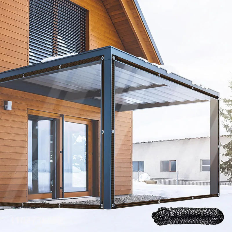 Transparent rainproof shading cloth tarpaulin Lightweight waterproof tarpaulin cover tarpaulin transparent rainproof cloth2X2m