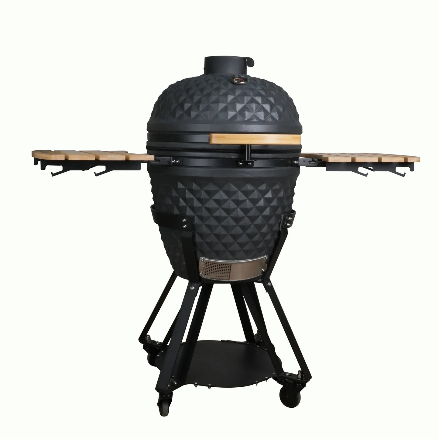 21-Inch Indoor/Outdoor Kamado  Ceramic Grill Oval Egg BBQ with Steel Iron Garden Camping  Ceramic BBQ