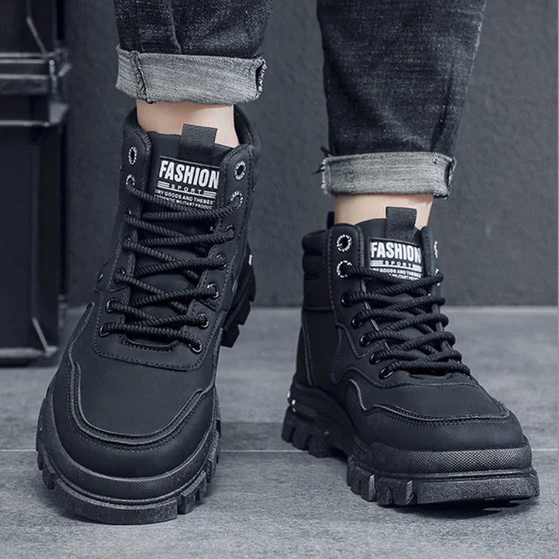 2025 Men's Casual Shoes Non-slip Wear-resistant High-top Sneakers Outdoor Comfortable Platform Hiking Shoes Designer Men's Shoes