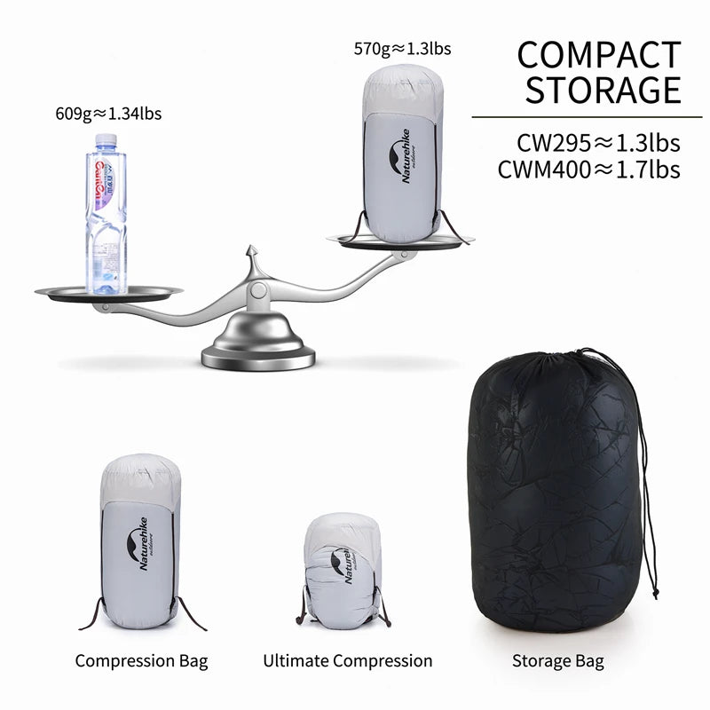 Naturehike Duck Down Sleeping Bag Ultralight Waterproof Four Seasons Envelope Sleeping Bag Camping Fishing Sleeping Bag CW295