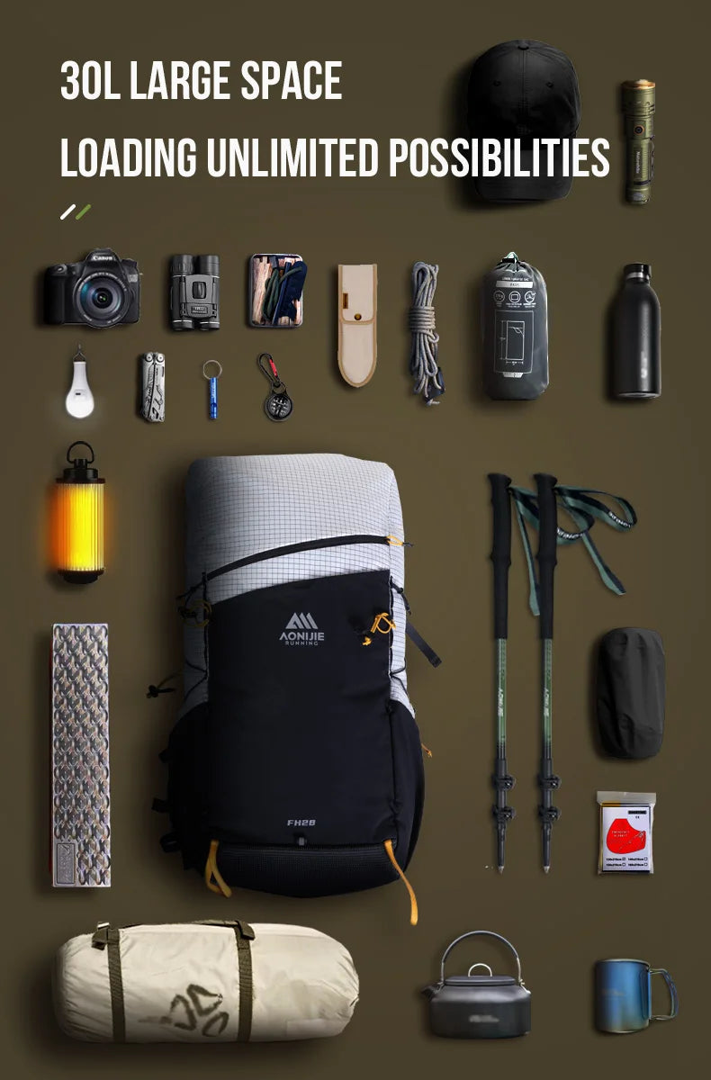 30L Large Capacity Outdoor Climbing Backpack AONIJIE Camping Day pack Travel Bag For Hiking