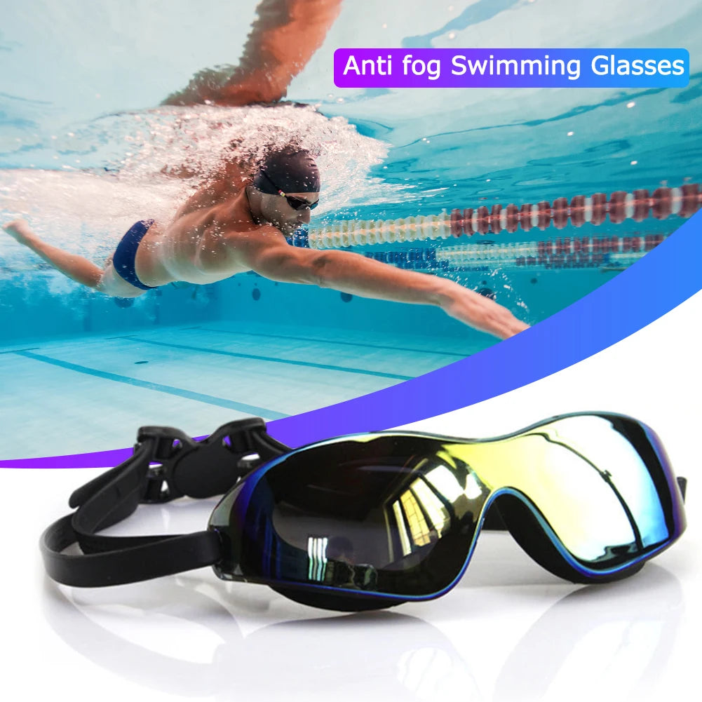 Electroplate Diving Glasses Anti-Fog Swim Pool Eyewear Adjustable Swim Sports Eyewear for Women Men Youth Kids