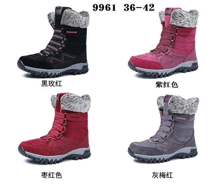 Women's Snow Boots Winter Plush Warm Platform Women's Ankle Boots Wear-resistant Waterproof Non-slip Lady Snow Boots for Womens