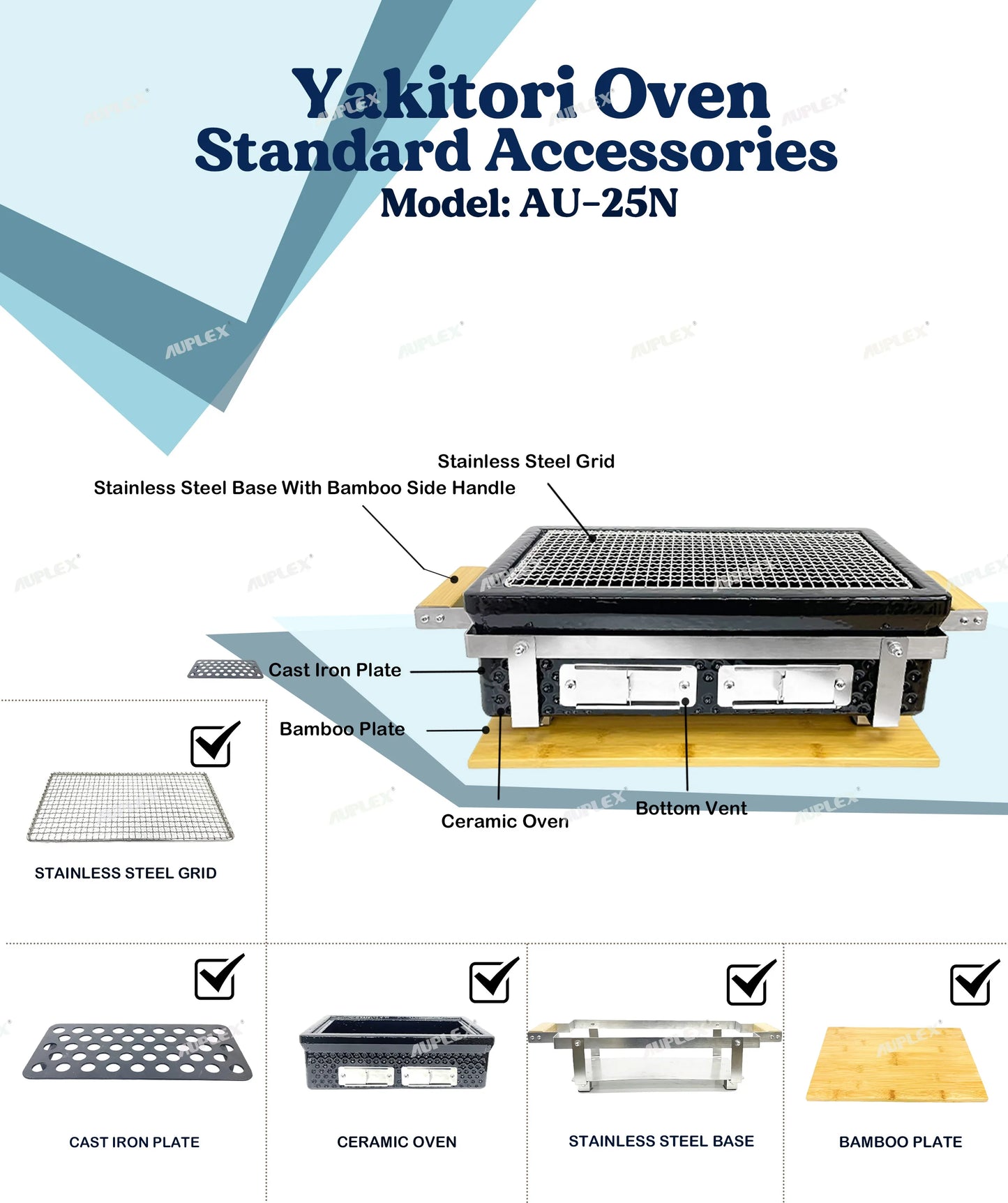 Small Ceramic Hibachi Grill - Customizable Japanese BBQ Table (Indoor/Outdoor Charcoal Grill, Portable Barbecue）