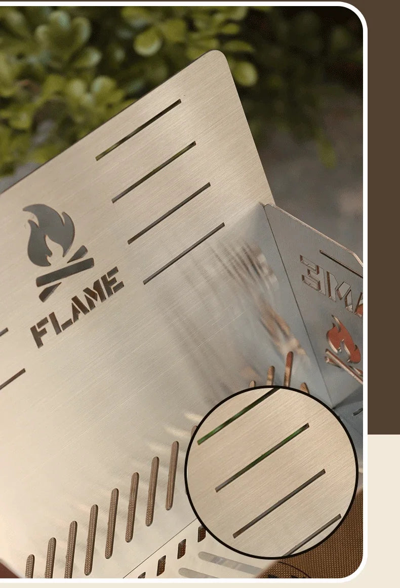 Outdoor Removable Barbecue Grill Ultra Lightweight Grill Mini Camping Stove Stainless Steel Firewood Stove