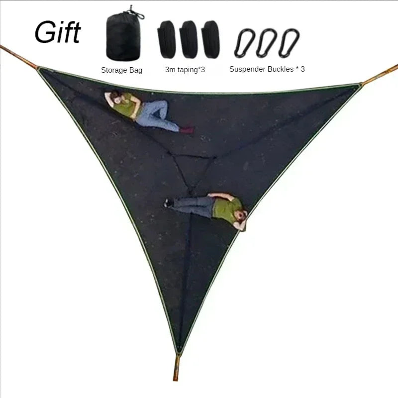 2025 Outdoor Camping Hanging Portable Bed Triangle Hammock Portable Multi Person Aerial Mat  travel Convenient Sleep Hammock bed