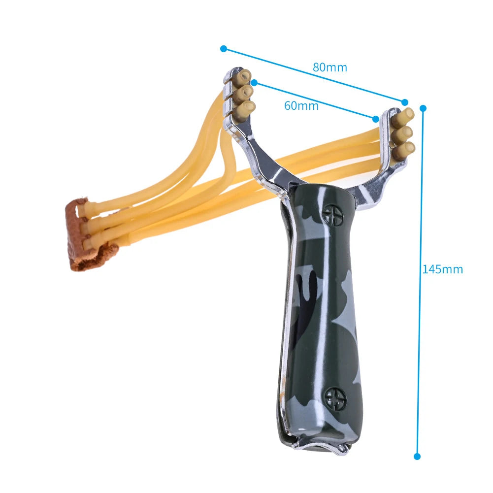 5-1PCS Camouflage Metal Powerful Slingshot Professional Rubber Elastic Band Catapult  Tape Outdoor Shooting Hunting Accessories