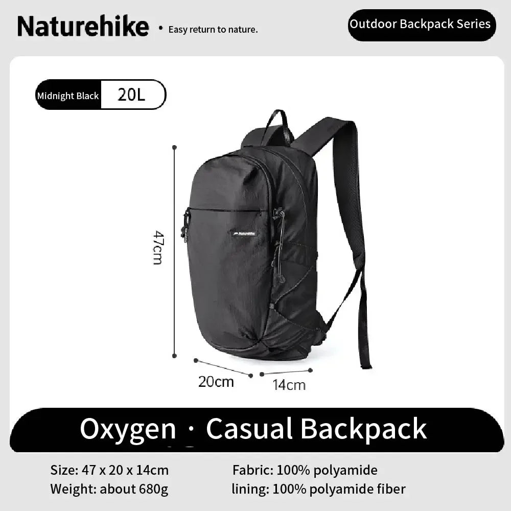 Naturehike Ultra-light Outdoor Hiking Backpack, 20 Liters Waterproof and Breathable, Suitable for Outdoor Camping Trips.