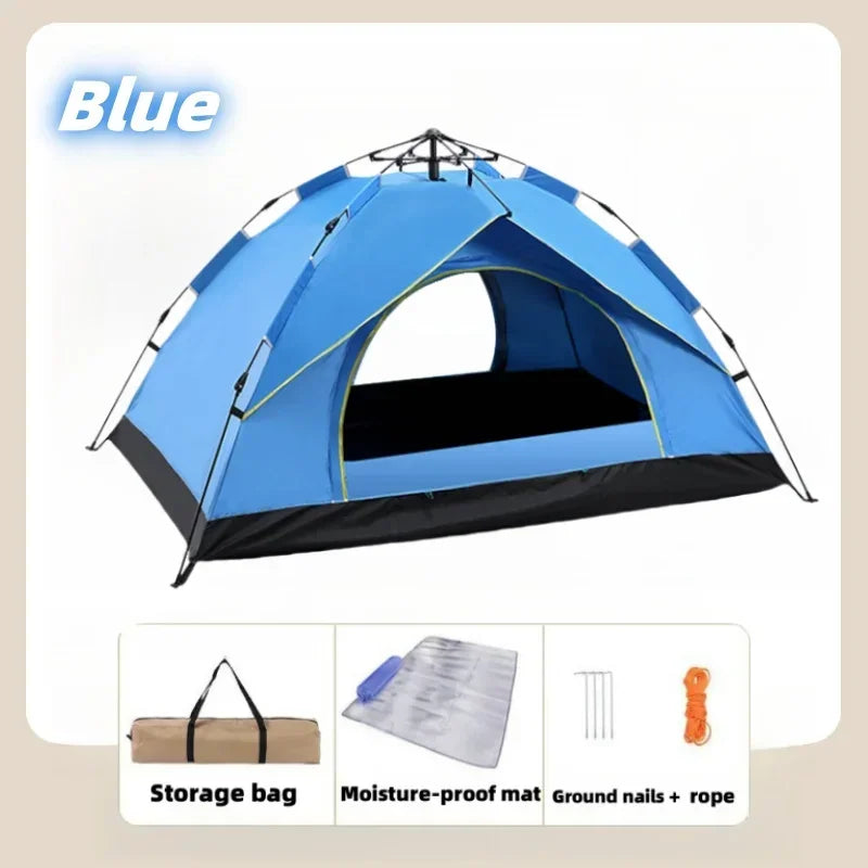 Camping Waterproof Tent 2-3 People One-touch Camping Tent Outdoor Ultralight Portable Sun Shelter Beach Tent for Outdoor Fishing