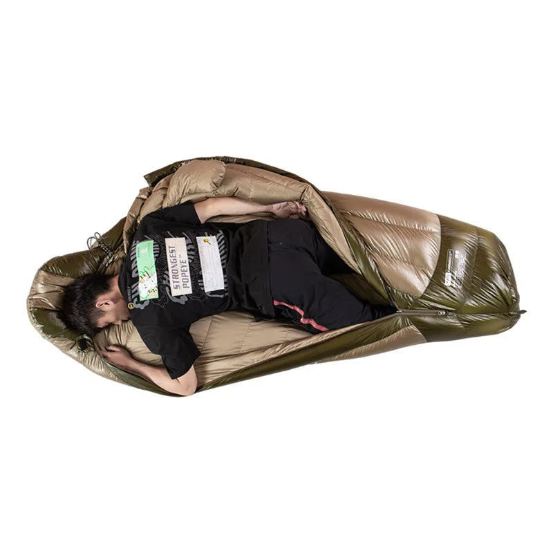 Waterproof Custom Wholesale Winter Luxury Goose Down Feather Sleeping Bag with Zipper Camping Hike