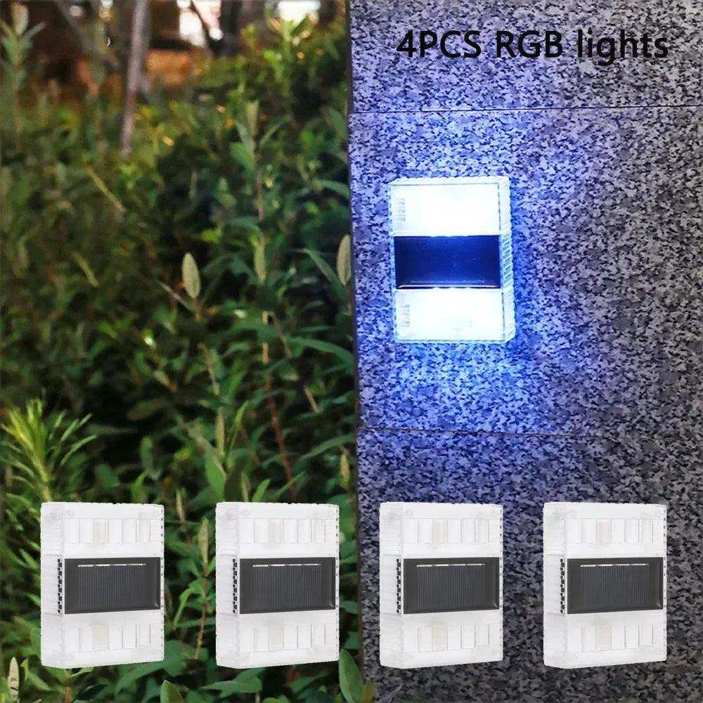 Solar 6LED Outdoor Light Solar Lighting Sensor Lamp Streetlights Exterior Garden Decoration Garland Waterproof Solar Wall Light