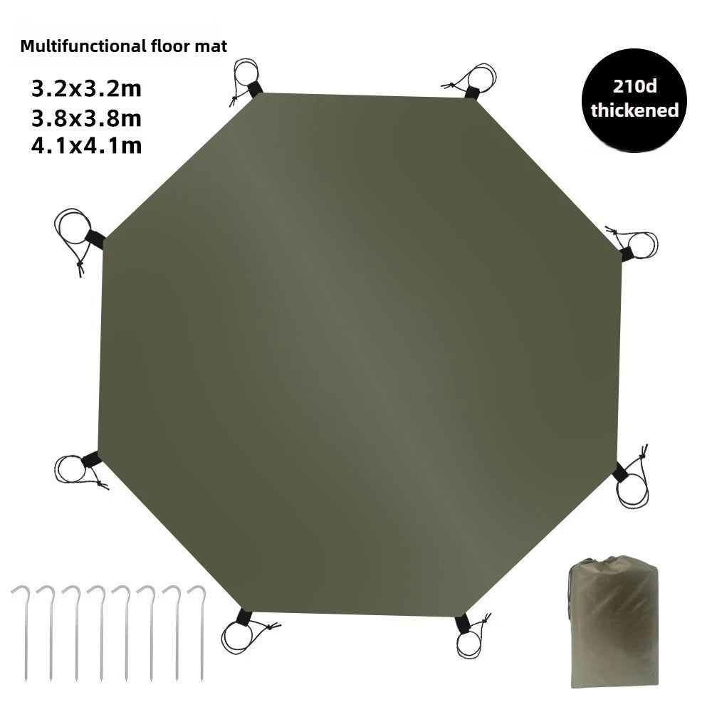 Multi-purpose Outdoor Picnic Octagonal Mat Thickened Oxford Cloth Wear-resistant Waterproof Camping Tent Moistureproof Mat