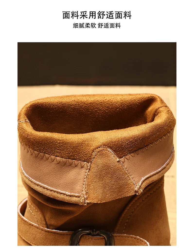 Fujin 9cm Leather Women’s Platform Ankle Boots Booties, Chunky Motorcycle Style Casual Streetwear Fall Winter Fashion Shoes