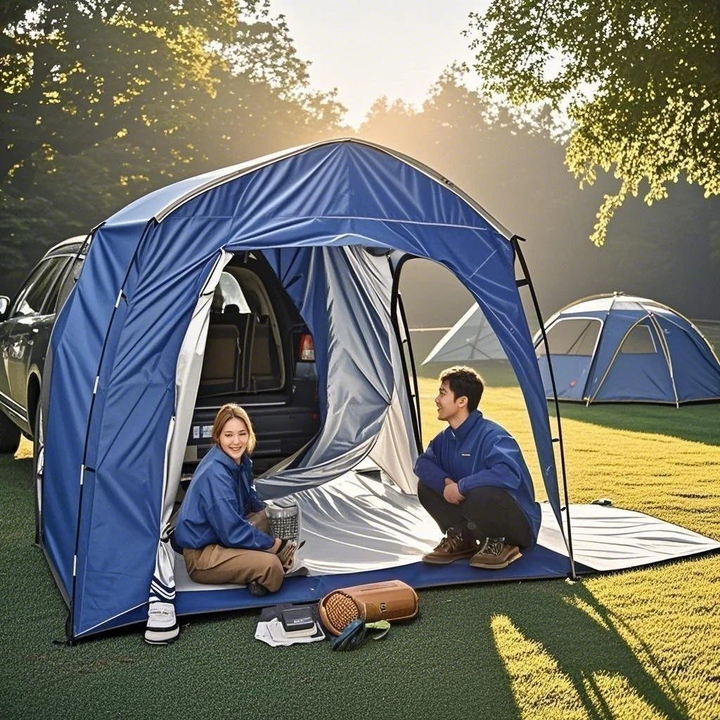 Easy Setup SUV Car Camping Tent - 4-Season Waterproof Tailgate Tent with Floor, 2-4 Person Large Space for Outdoor Adventures