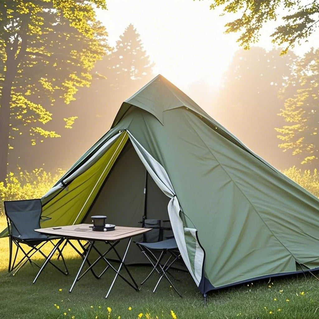 1-Person Ultralight Trekking Pole Tent - Pyramid Design, Waterproof PU4000, 2-Layer Mesh for Backpacking/Hiking, Without Pole