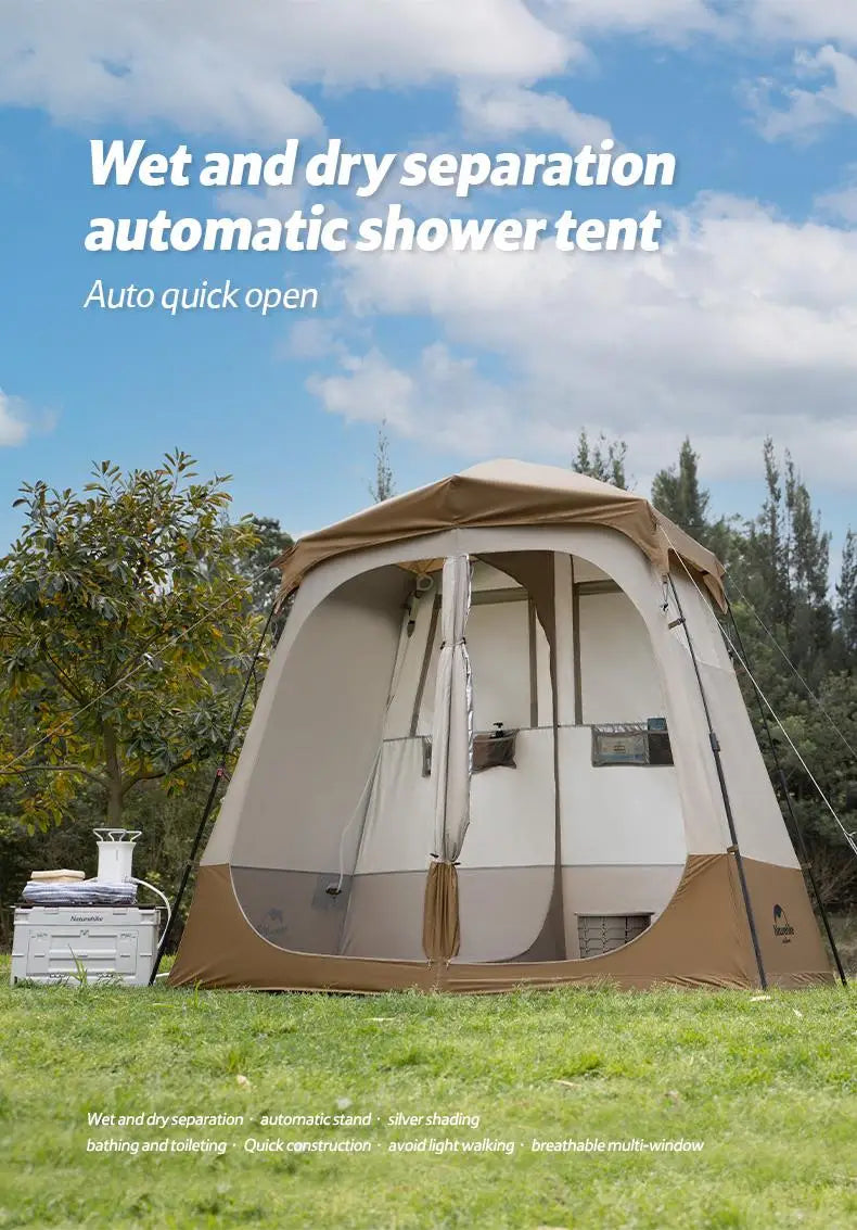 Naturehike Automatic Shower Tent Dry Wet Separation Outdoor Camping Travel Changing Room Shelter Mobile Toilet Bathroom Portable